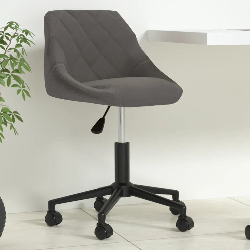 Sedia da Ufficio | Sedia da Gaming Girevole Grigio Scuro in Velluto