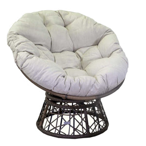 Poltrona da Giardino con Cuscino e Tavolino in Alluminio e Polyrattan  Baltimora Grigio