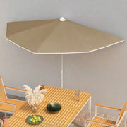 Ombrellone Semicircolare da Giardino con Palo 180x90 cm Tortora