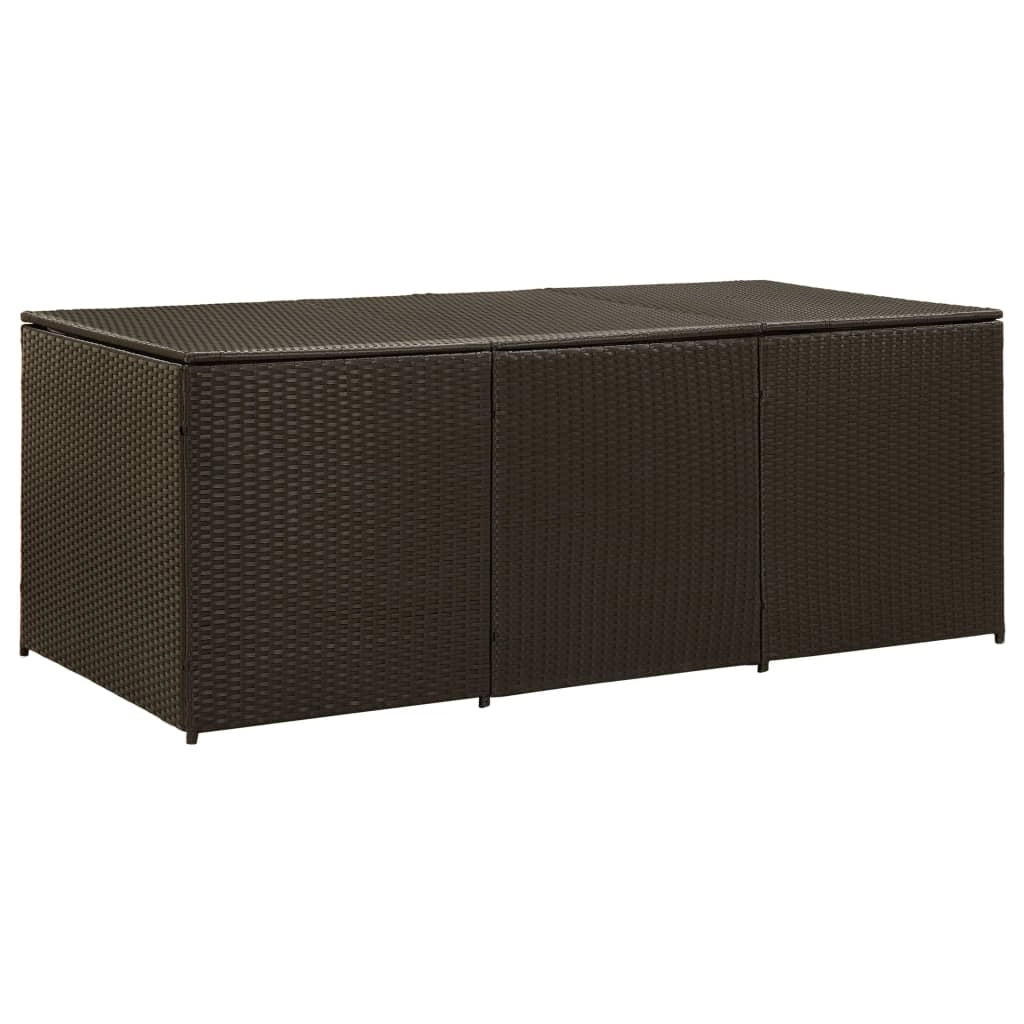 Cassetta portaoggetti per mobili da giardino in resina intrecciata 180 x 90 x 75 cm marrone 02_0013120