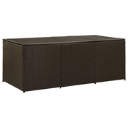 Cassetta portaoggetti per mobili da giardino in resina intrecciata 180 x 90 x 75 cm marrone 02_0013120