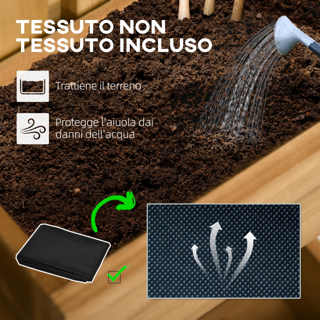 Fioriera Verticale da Giardino ¨C Xylo ¨C Legno con 3 Vasi Rimovibili 60x16x80cm