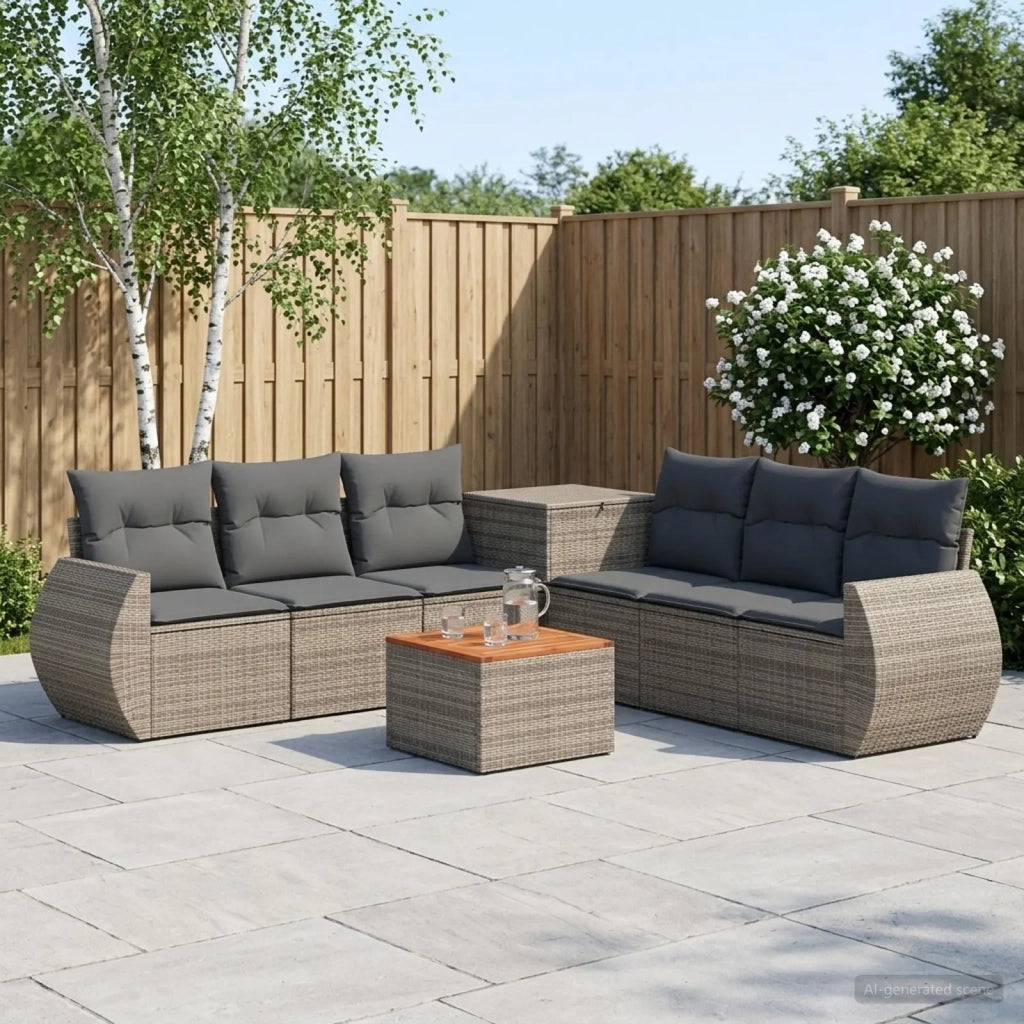 Set di divani 8 pz Grigio e Grigio Scuro 3448442