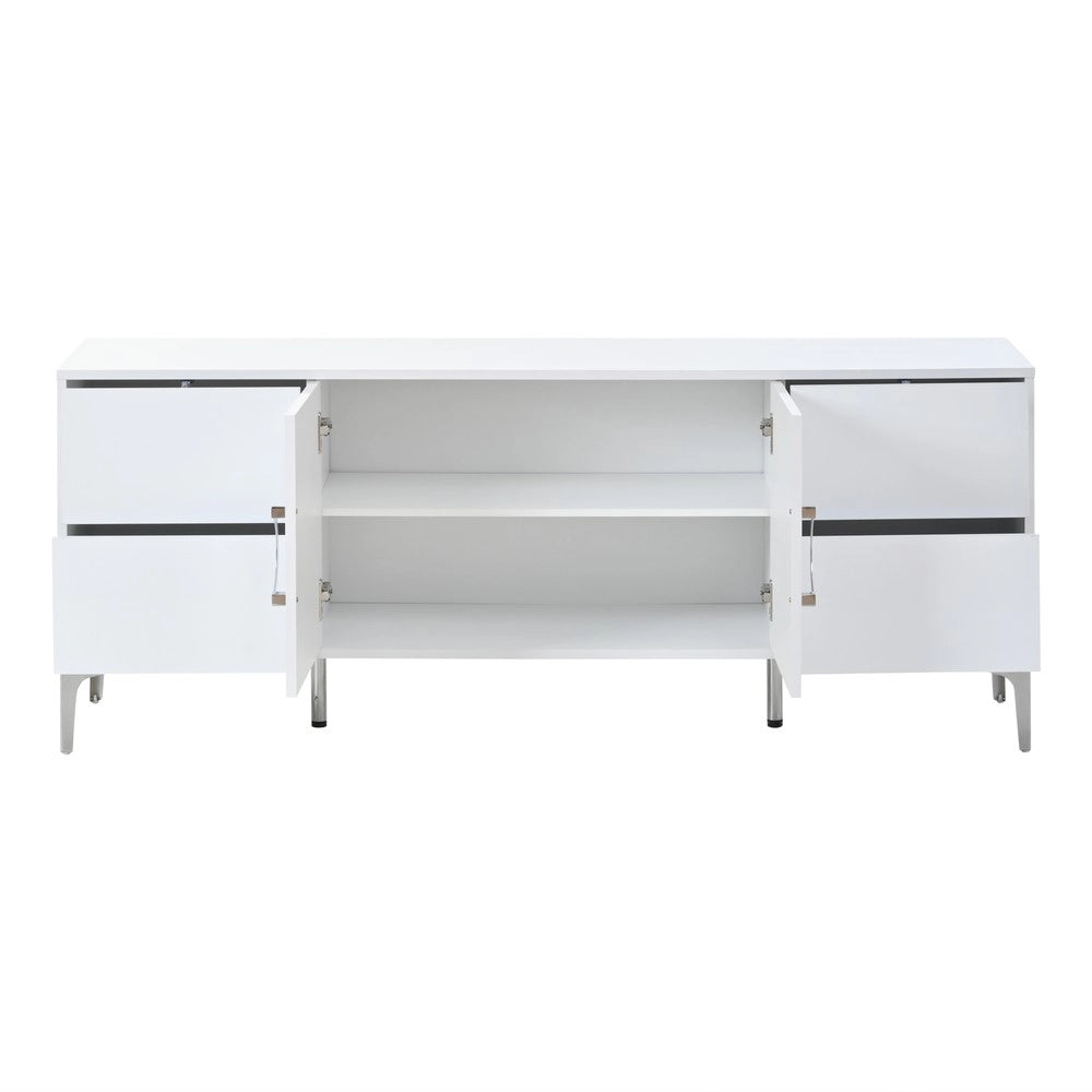Credenza con 4 Cassetti e 2 Ante ¨C MINIMAL ¨C Bianco Lucido MDF 150x38x59.5