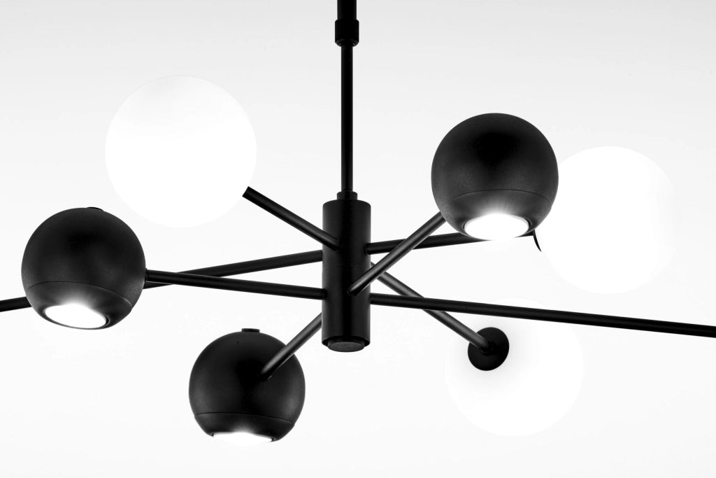 Lampada a sospensione MOKA nera 8 luci G9/GU10 Jupiter