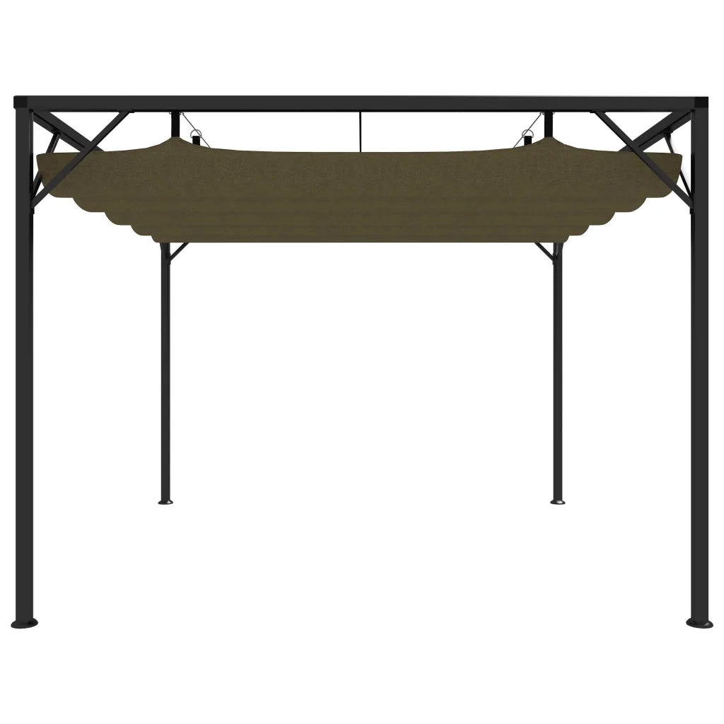 Gazebo | Pergolato da Giardino con Tetto Retrattile 3x3 m Talpa 180 g/m2