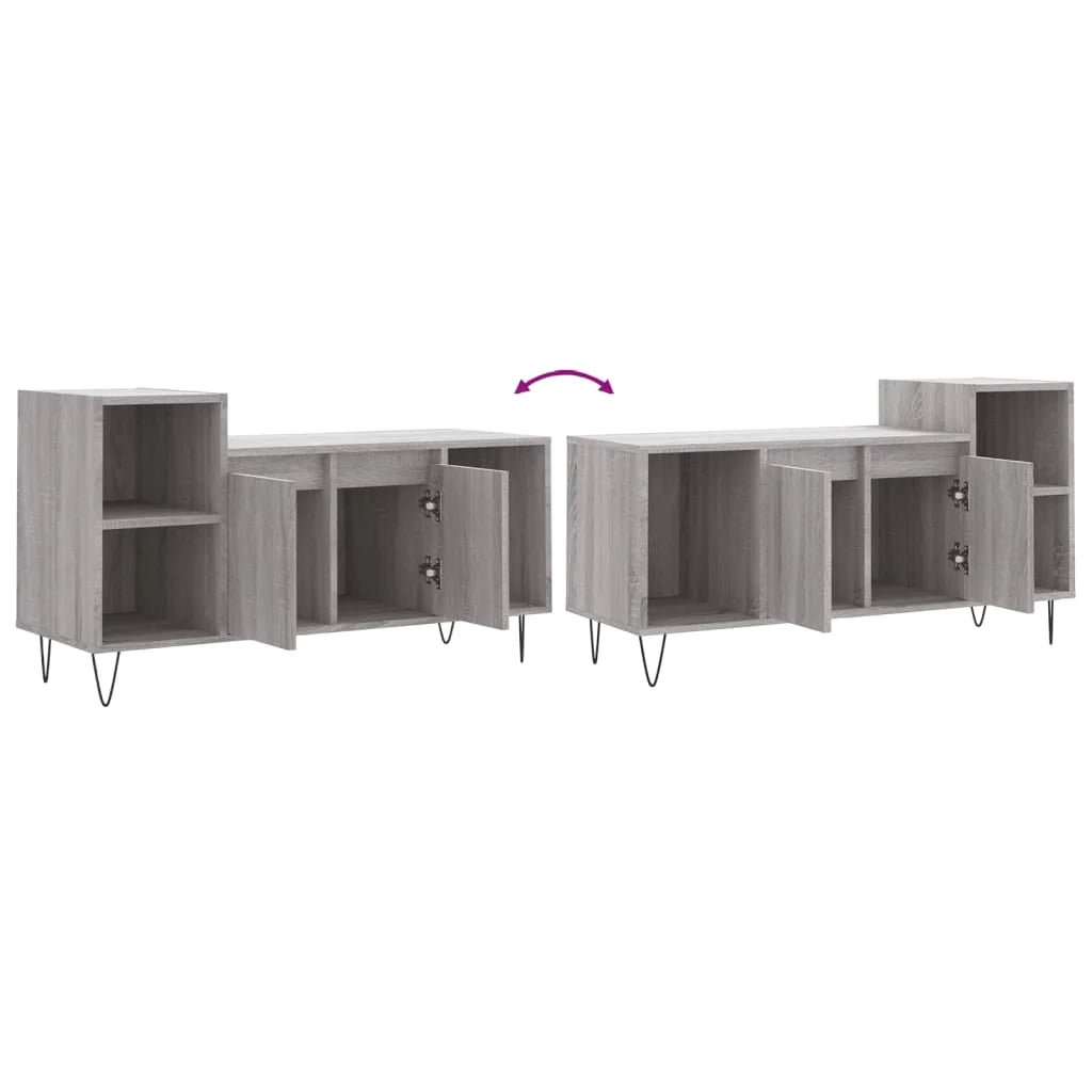 Mobile TV multimediale mensola TV credenza TV sala da pranzo soggiorno camera da letto Sonoma 100 x 35 x 55 cm legno ingegnerizzato grigio 02_0028338
