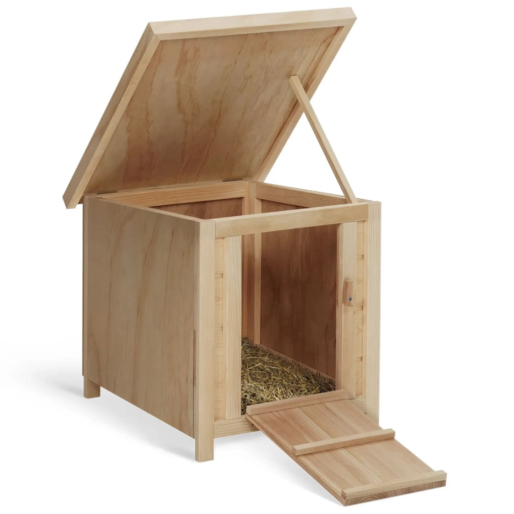 IDMarket - Set di 3 casette in legno per galline con base di appoggio