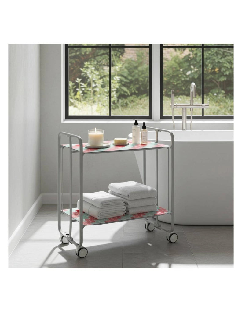 Carrello da cucina pieghevole grigio con ruote BAUHAUS 2 ripiani