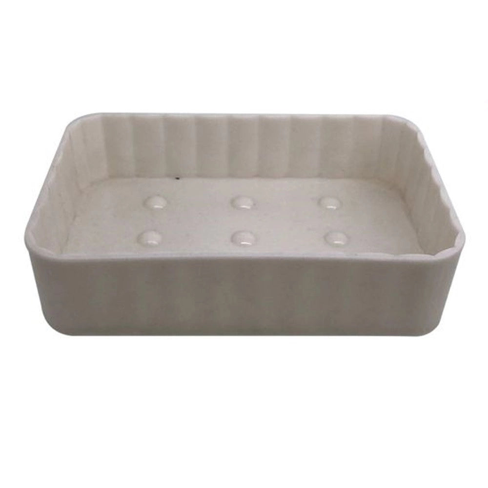 Trade Shop - Porta Sapone Supporto Saponetta Da Bagno Rettangolare Rigato Accessorio Arredo 79188 -