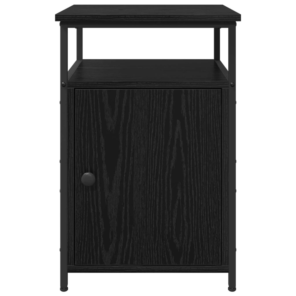 Armadio da Notte 2 pcs Rovere nero Legno multistrato
