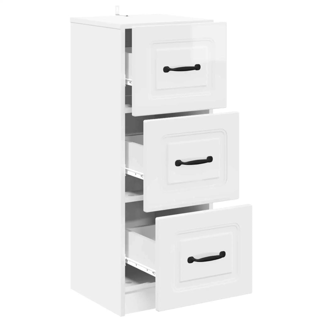 Mobile con Cassetti Bianco Lucido 33 x 34,5 x 87 cm 895769