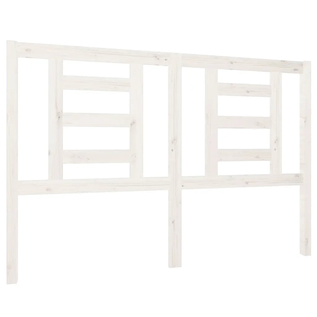 Testiera per Letto Bianca 146x4x100cm in Legno Massello di Pino 818821