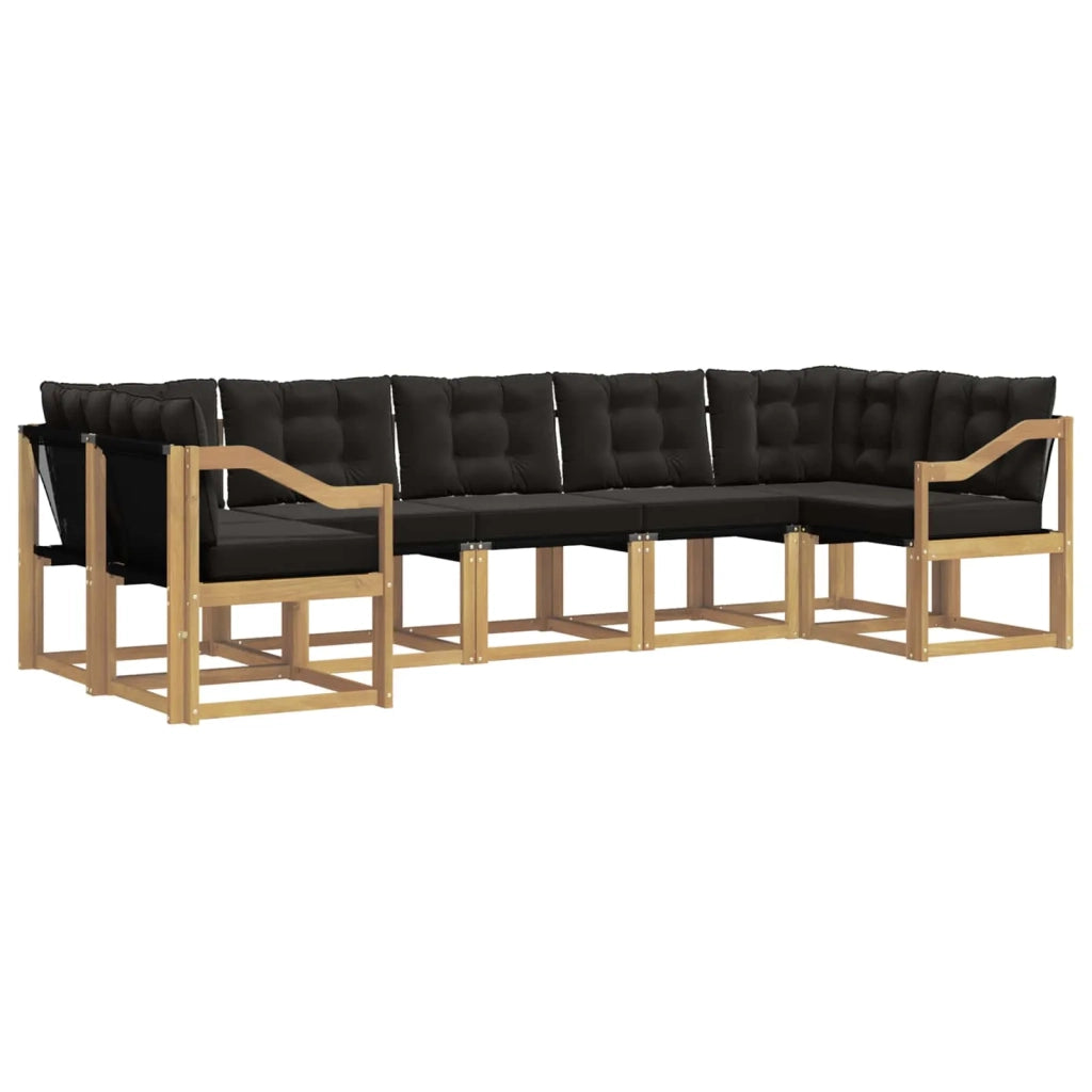 Set di divani da esterno 7 pz Bianco e Nero 3389846