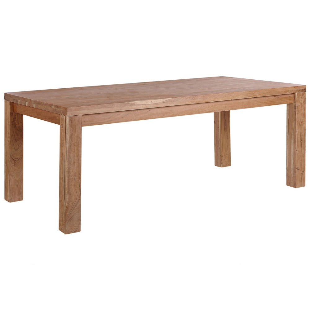 Tavolo da pranzo in legno chiaro in legno massello di acacia 180 x 90 cm tradizionale country