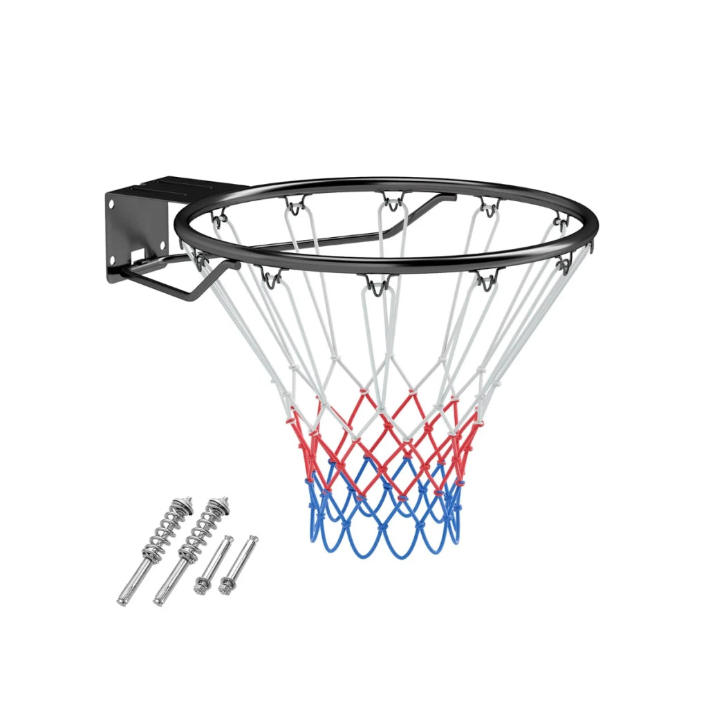Canestro da basket da parete 45 cm con design ammortizzante e robusta finitura in metallo nero 20_0017630
