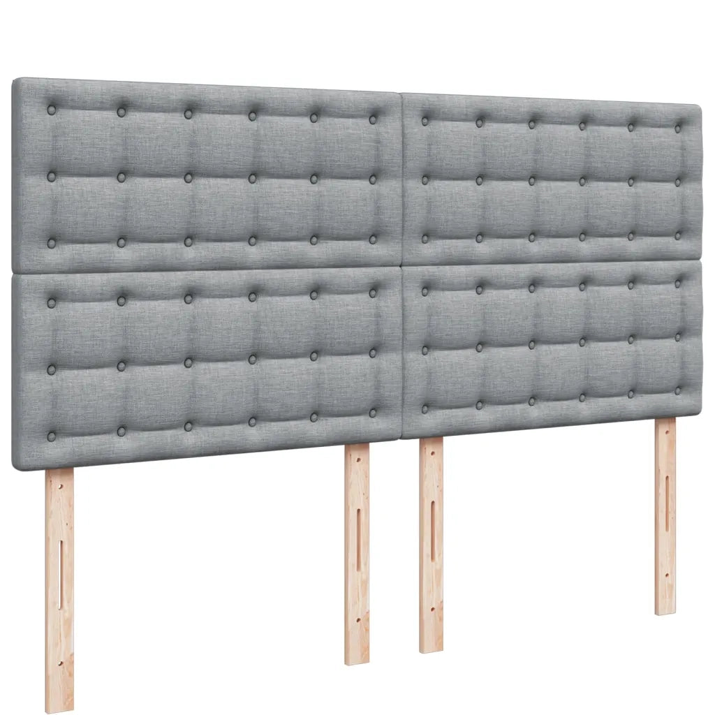 Giroletto a Molle con Materasso Grigio Chiaro 200x200cm Tessuto