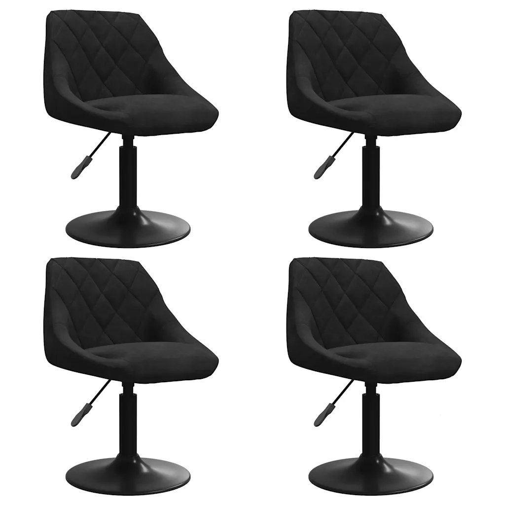 Sedie da Pranzo Girevoli 4 pz Nere in Velluto 3088788