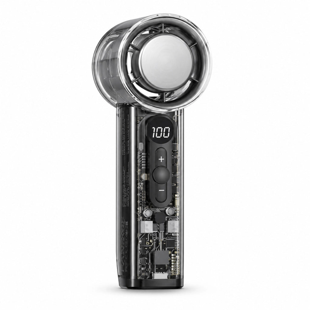 VENTILATORE PORTATILE RICARICABILE VELOCITÀ MINI USB DISPLAY DIGITALE AS-07121