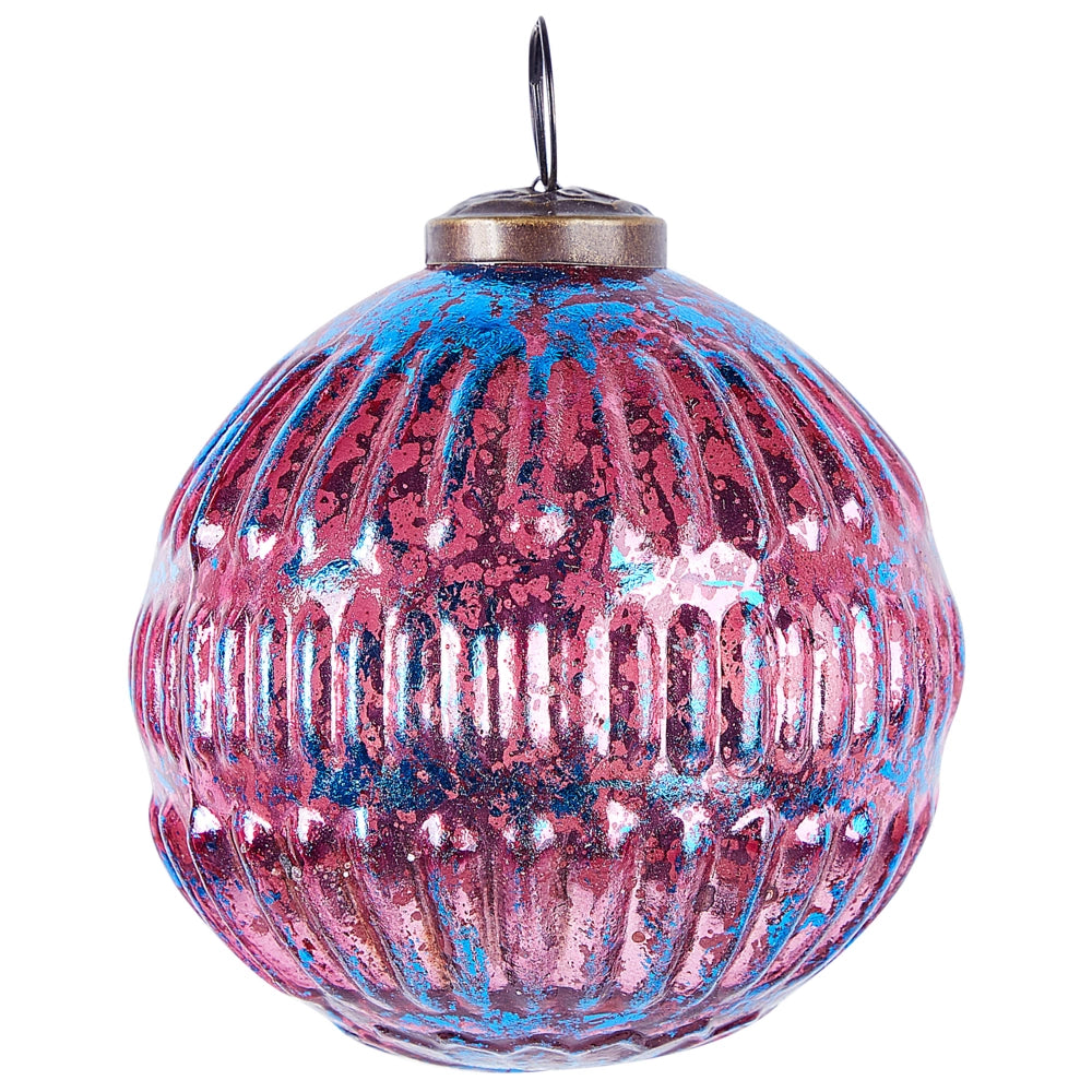 Set di 6 palline di Natale fatte a mano in vetro Palle di Natale Decorazioni da appendere all'albero di Natale Rosa