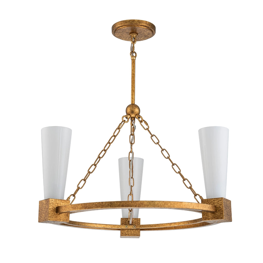 Lampadario Art Déco ottone Ø66 3xE27 Kristy Elstead
