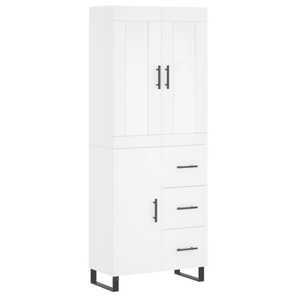 Buffet credenza cassettiera armadio mobile contenitore organizer cucina soggiorno salotto alto 69,5 x 34 x 180 cm legno ingegnerizzato bianco 02_0032592
