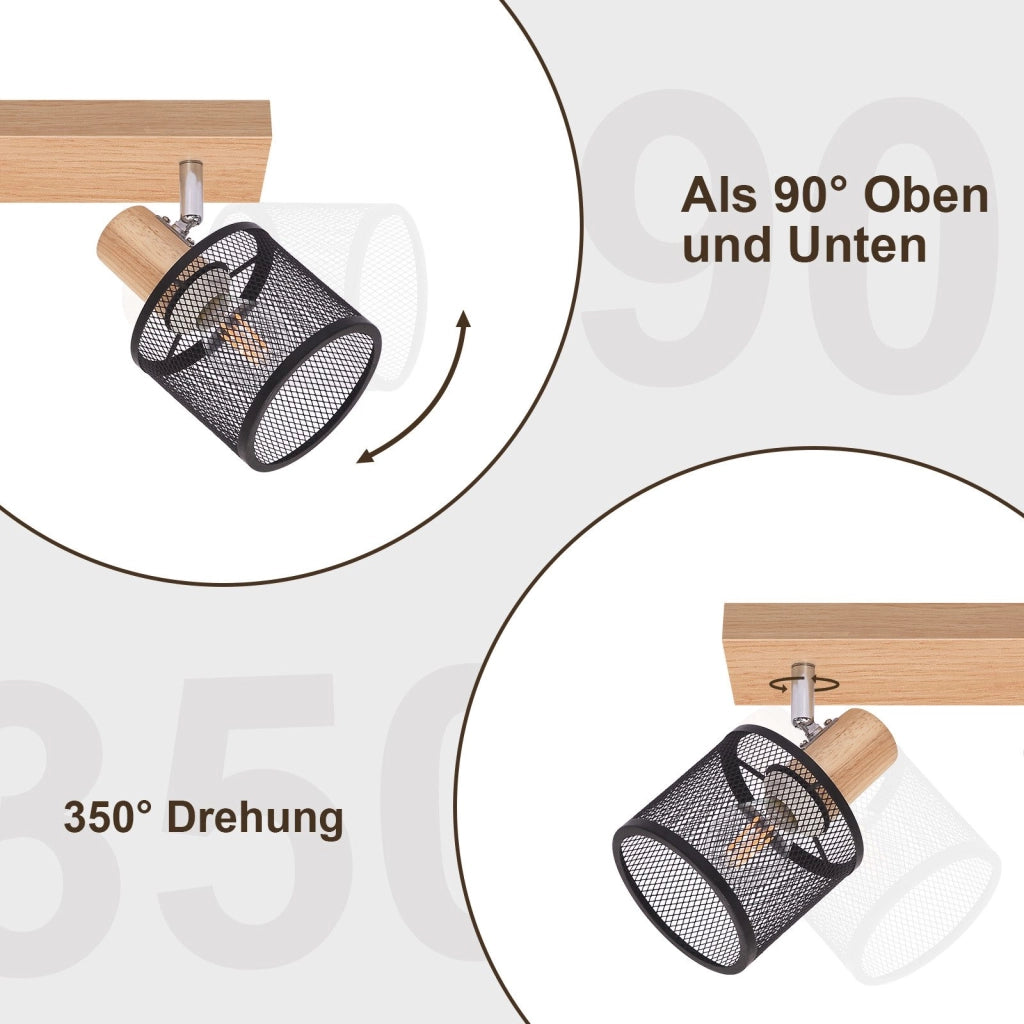 ZMH Faretto da soffitto neri 4 fiamme E14 moderni max 25W per soggiorno