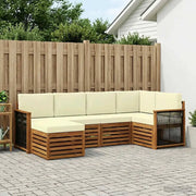 Set divano sezionale con cuscino 5 pcs Naturale e Crema 3384561