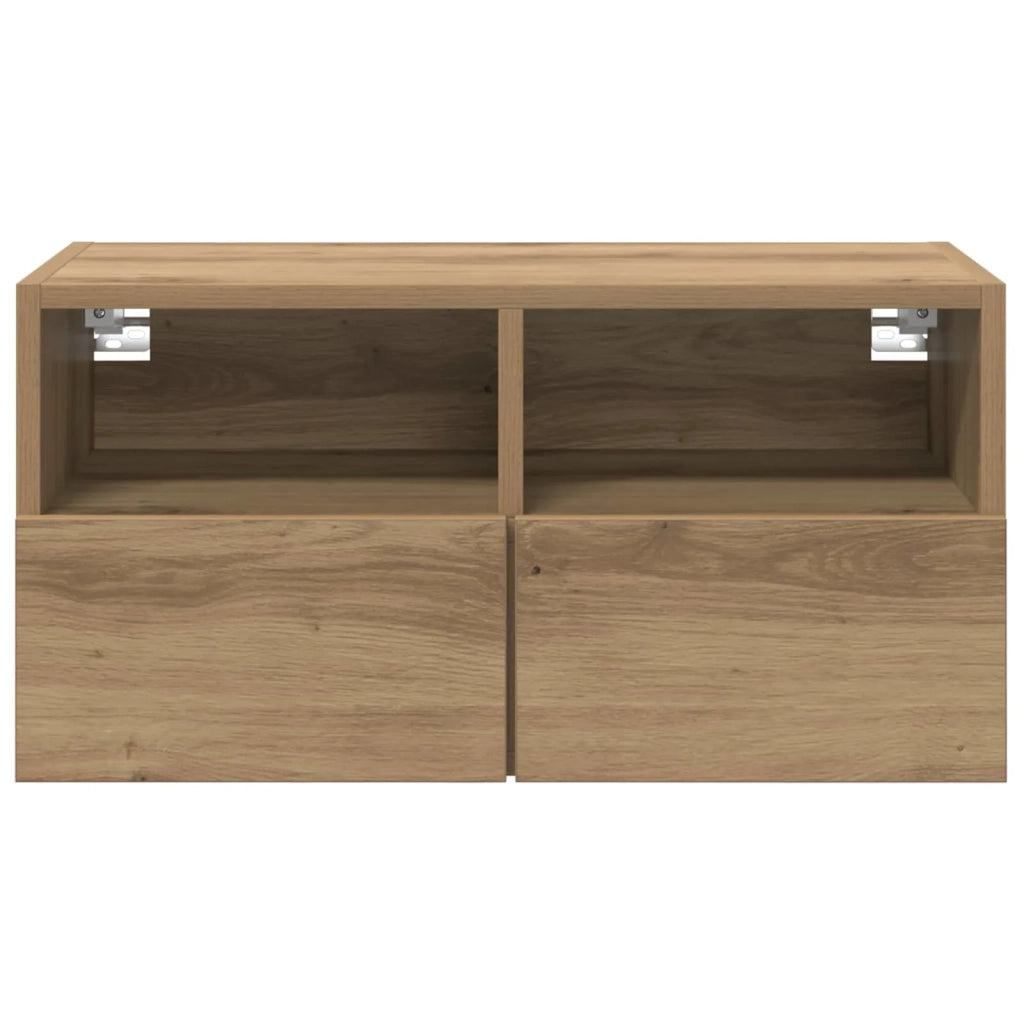 Mobiletti TV da Parete 2 pcs Rovere artigianale 60 x 30 x 30 cm