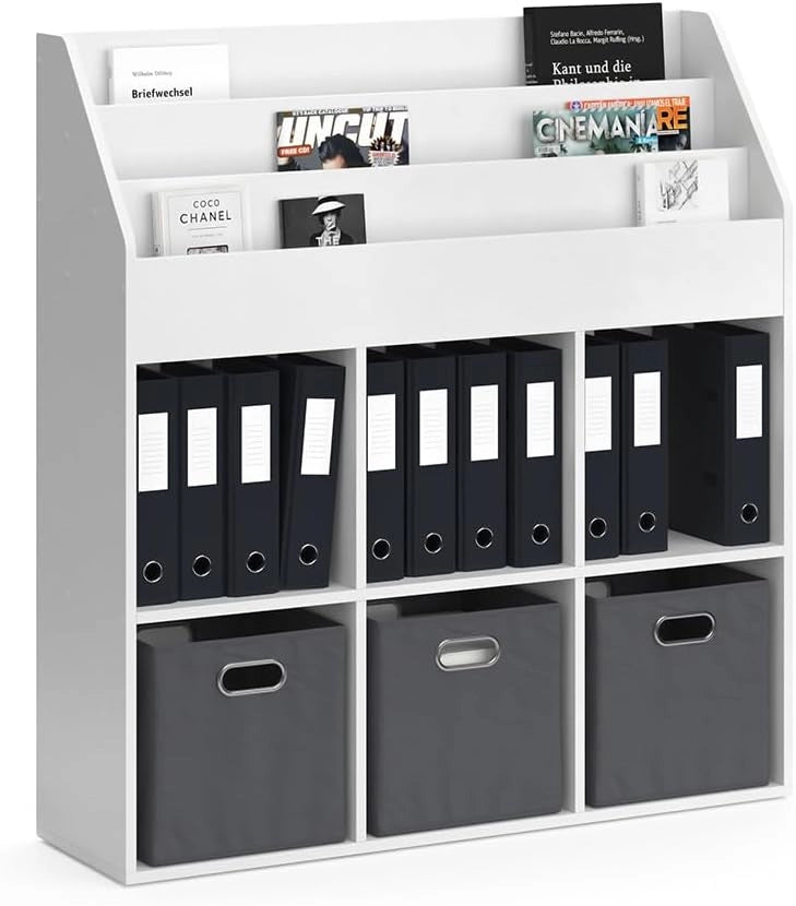 Libreria bambini Luigi, Bianco, 107.2 x 114.2 cm, combinabile per riporre giocattoli e libri