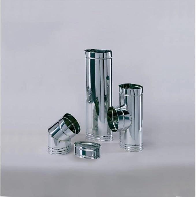 Tubo doppia parete in acciaio inox coibentato per canne fumarie 50cm -Varie Misure- ø180/230