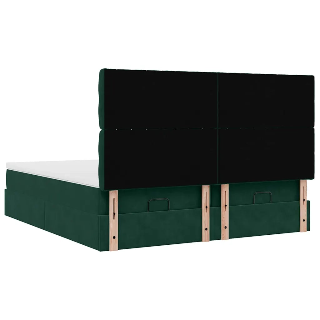 Struttura Letto Pouf con Materassi 160x200 cm Velluto 3314636