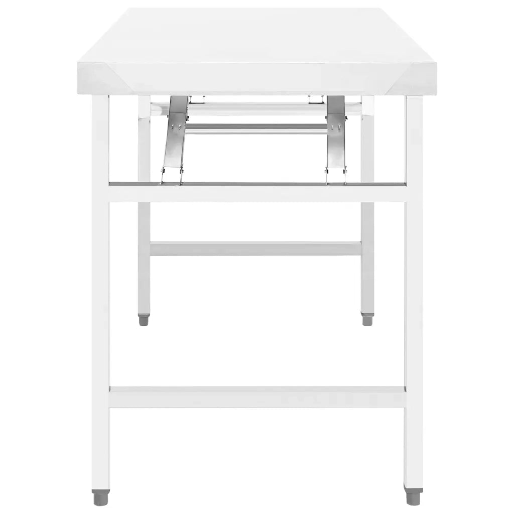 Tavolo da Lavoro Cucina Pieghevole 100x60x80 cm in Acciaio Inox CFW2402189
