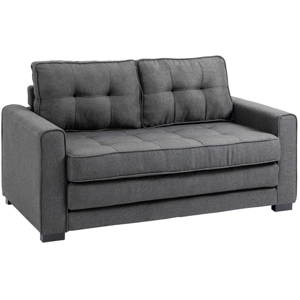 Divano letto 147.5x75x85 cm trasformabile in letto; struttura in legno e poliestere; grigio