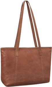 Borsa da Shopping per Donna Grande in Pelle con Fermo per ogni Occasione, Modello: Mokka - Marrone Scuro