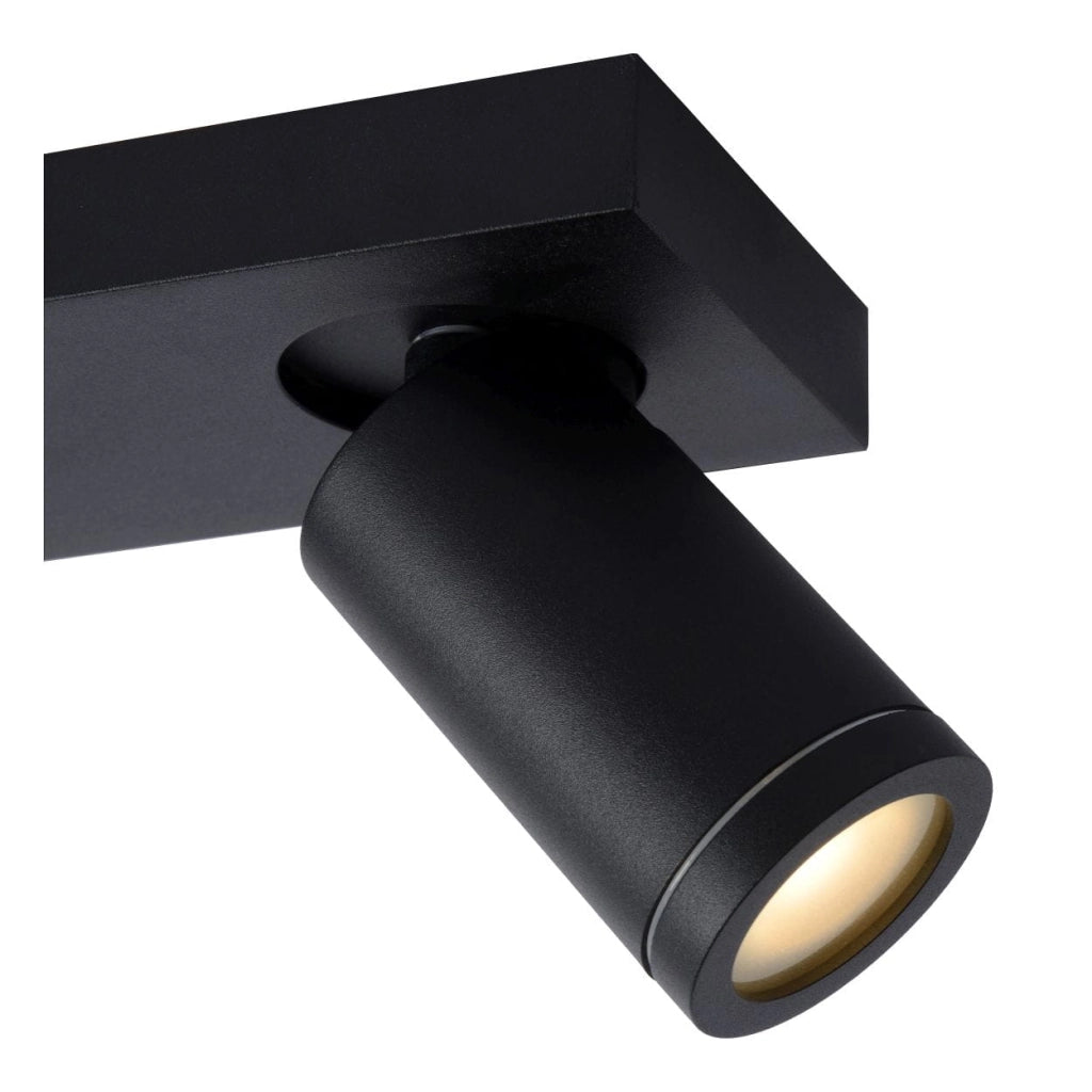 Plafoniera Lucide Taylor nera 3xGU10 LED dimmer IP44