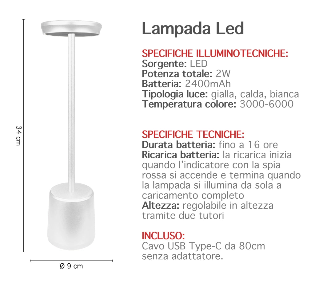 Coppia Di Lampada Da Tavolo LED Set 2 Pezzi Design Moderno Senza Fili Ricaricabile Controllo Touch Selezione Colore Intensità Dimmerabile Altezza Regolabile Con Adattatore Per Bottiglia 3000/4500/600K AbatJour Comodino 2Pz-Reverse-Bianco