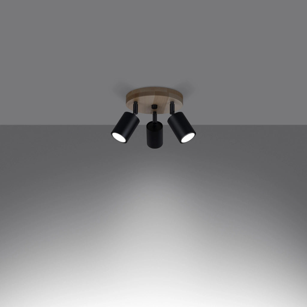 Lampada a soffitto VERDO 3P nero