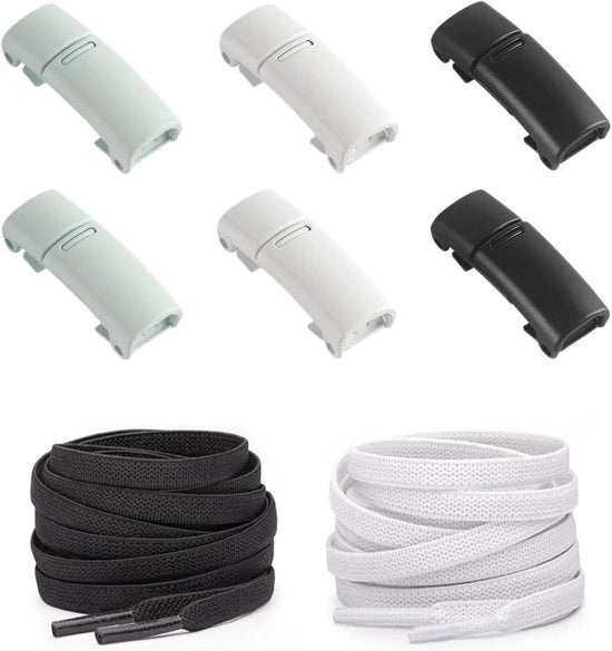 Cinture per scarpe magnetiche senza lacci - Qualità premium - 6 mm larghezza - Due paia di cinture - Multicolore - L