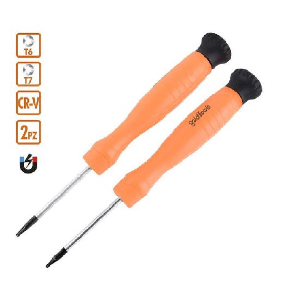 Trade Shop - Set 2 Pezzi Cacciavite Cacciaviti Punta Magnetica A Stella T6 T7 In Cr-v 57024 -