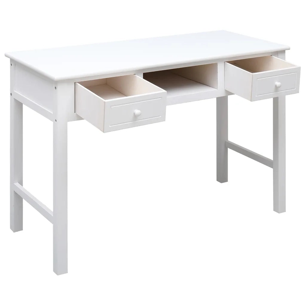 Scrivania Bianca 108x45x76 cm in Legno Massello di Paulownia cod mxl 57416