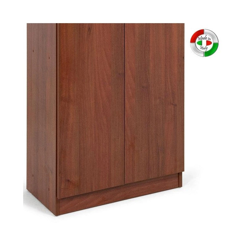 Armadio scarpiera Noce Antico in legno nobilitato 2 ante-4 ripiani h130x71x38