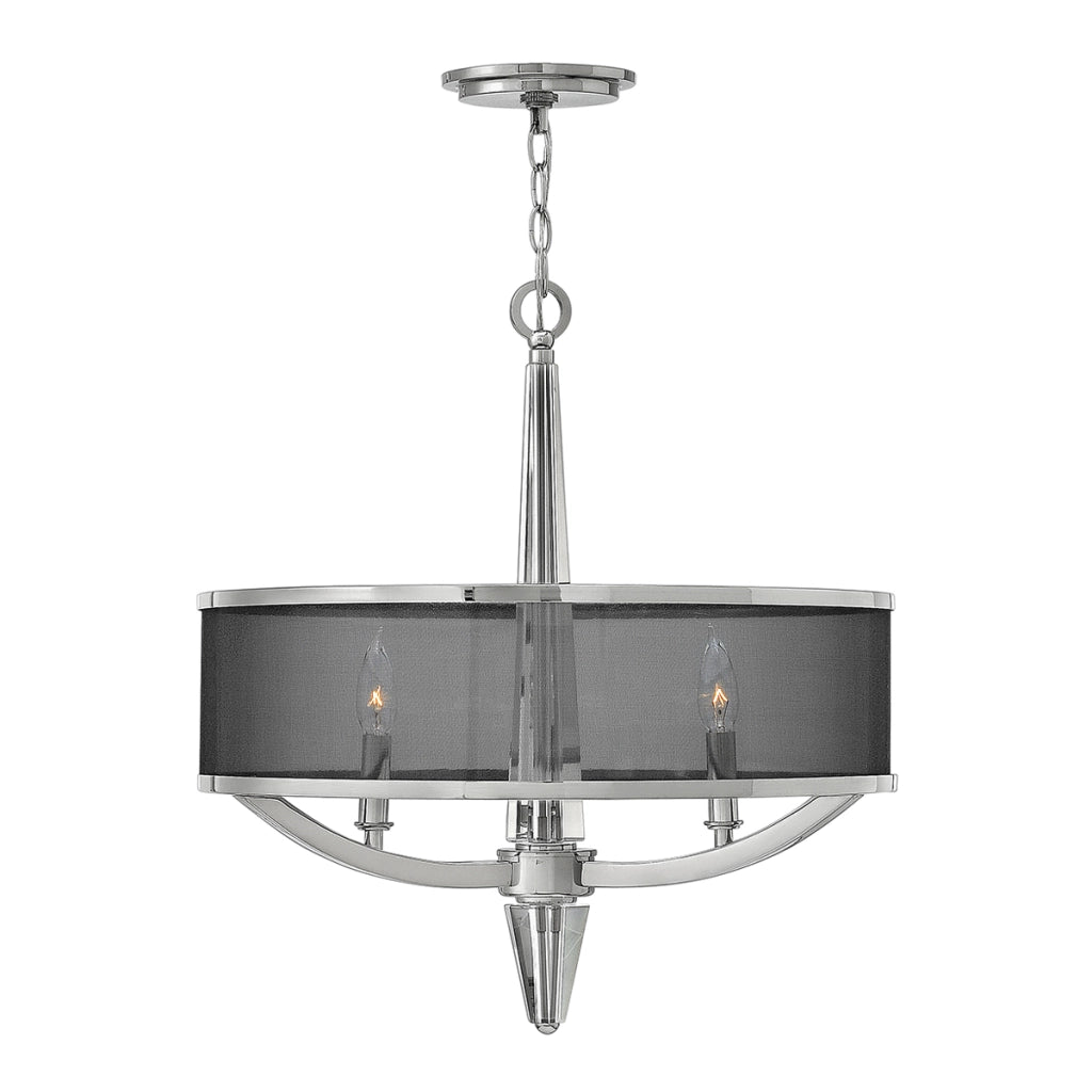 Lampada sospensione nichel lucido Ascher 3xE14 Quintiesse