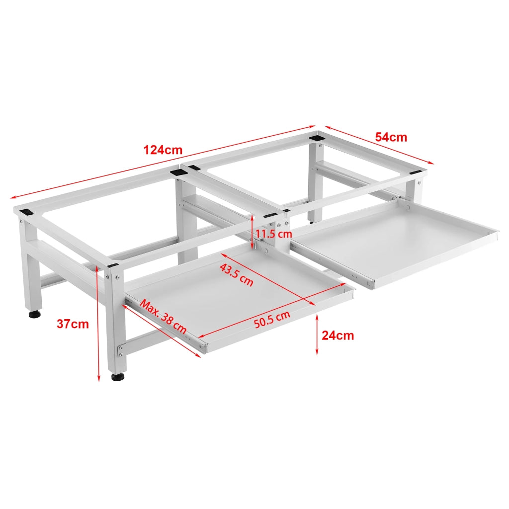 Base doppia con ripiano scorrevole per lavasciuga 124 x 54 x 37 cm 03_0006462