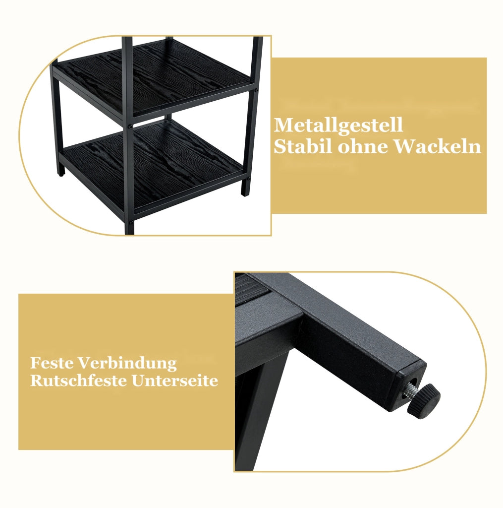 Tavolo da pranzo rotondo nero Ø107 cm con ripiani