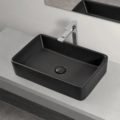 Piletta di scarico universale click clack con e senza troppopieno nero opaco