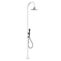 Doccia da Giardino in Alluminio Soffione Led e Doccino Sined Luna Alu D Bianco