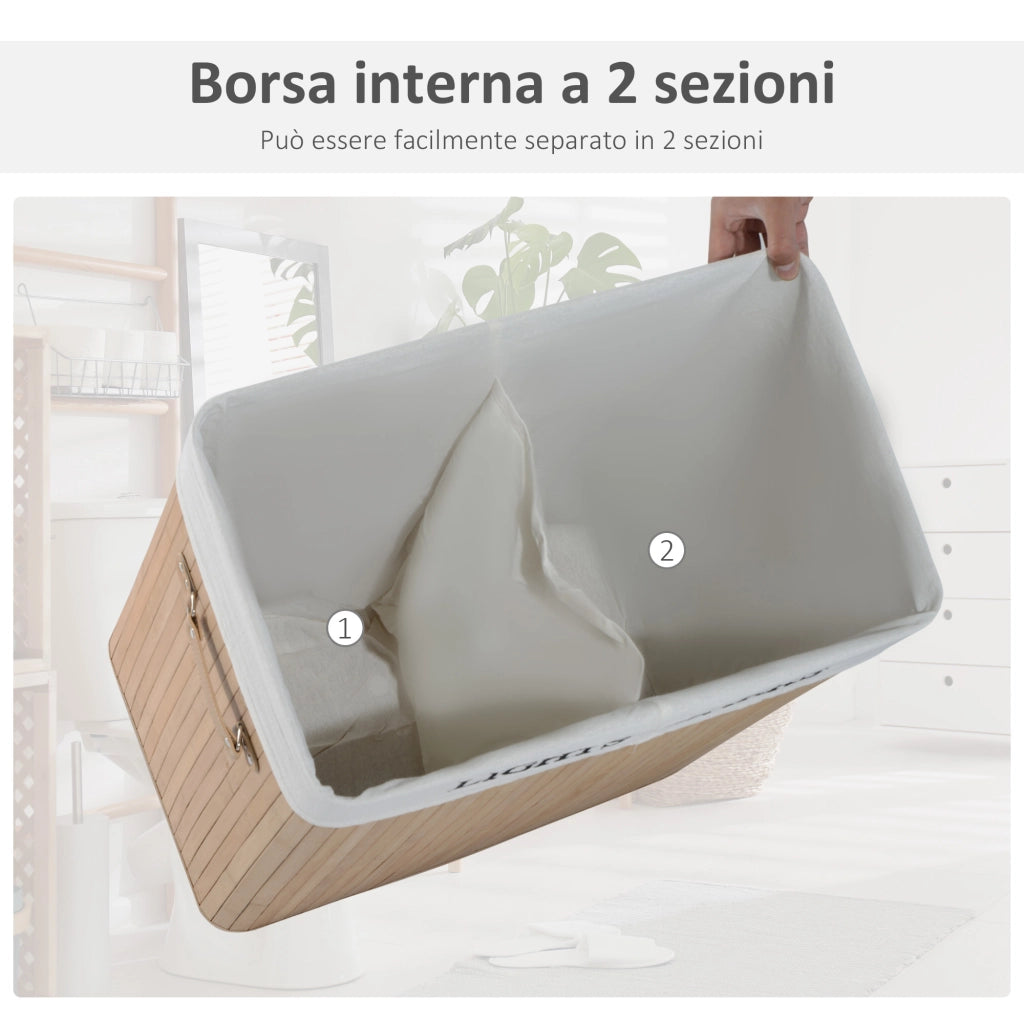 Cestino Portabiancheria in Bamb¨´ ¨C zephmum ¨C 52x32x63cm