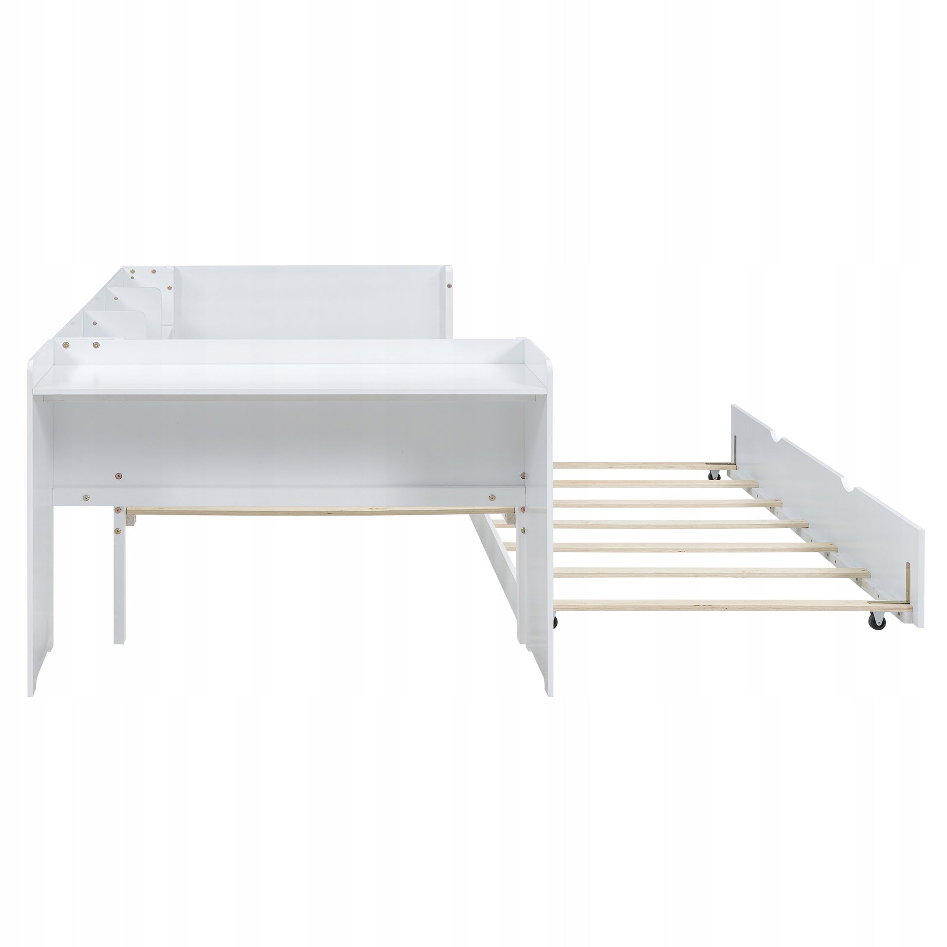 Letto con scrivania - Xylo - 90x200 - Bianco - Letto pieghevole