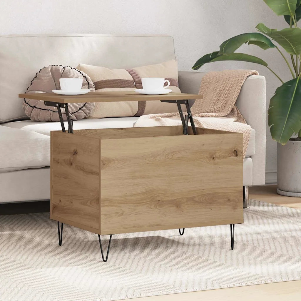 Tavolino da salotto Rovere artigianale 60 x 44,5 x 45 cm